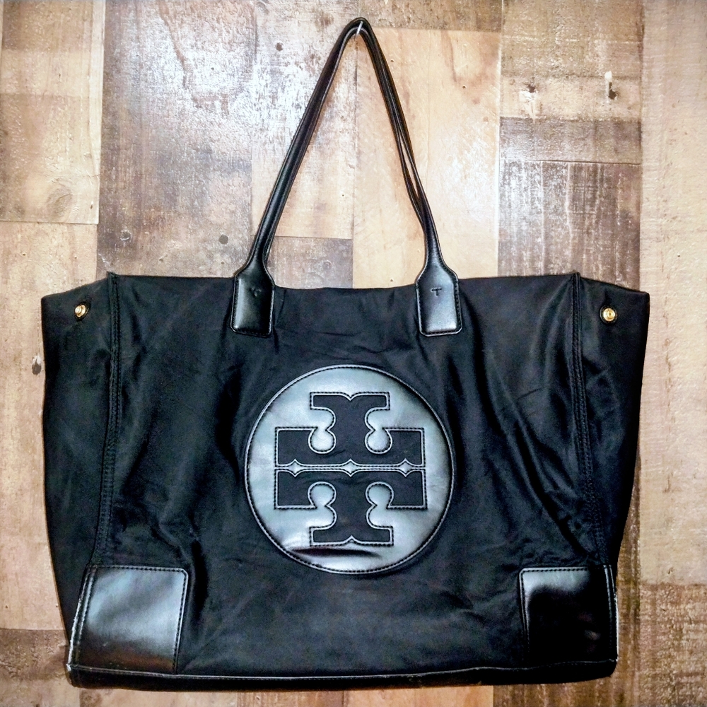 Tory Burch Black Logo Tote Bag